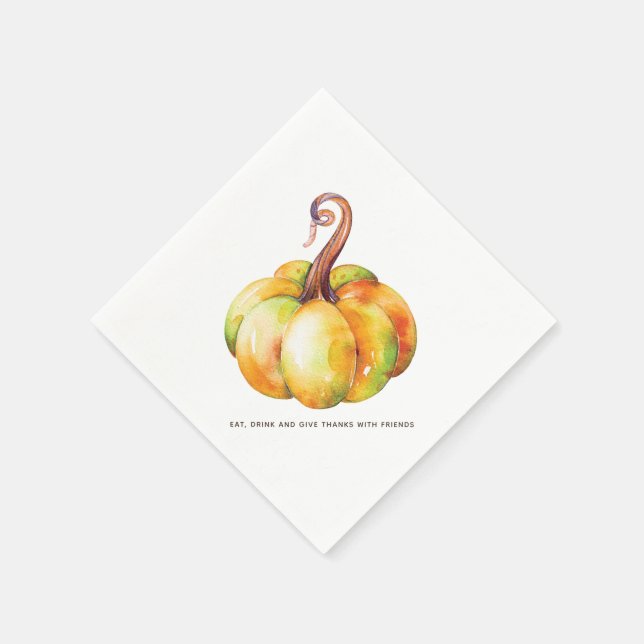 Personalized Thanksgiving pumpkin Napkins (Corner)
