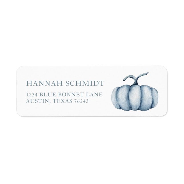 Personalized Thanksgiving pumpkin watercolor Label (Front)