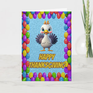 Personalized Thanksgiving Turkey Greeting Card