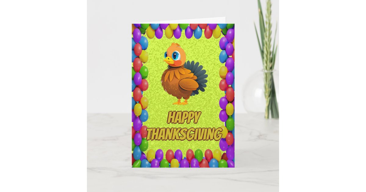 Personalized Thanksgiving Turkey Greeting Card | Zazzle