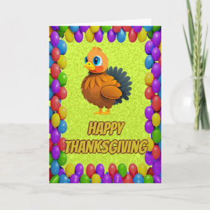 Personalized Thanksgiving Turkey Greeting Card