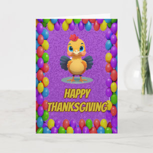 Personalized Thanksgiving Turkey Greeting Card