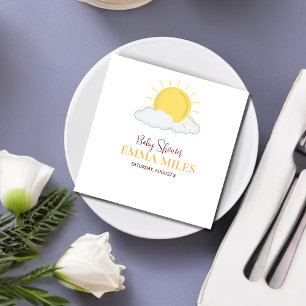 Personalized ThankYou Baby Shower retro sun Napkin