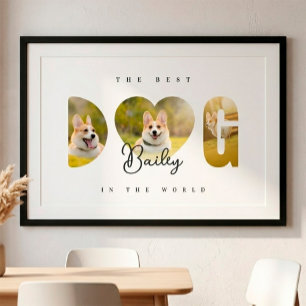 Personalized The Best DOG 3 Photo Collage Poster
