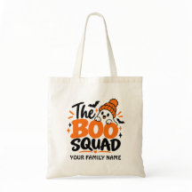Personalized The Boo Squad Halloween Tote Bag