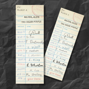 Personalized The Color Purple Library Card Bookmarks