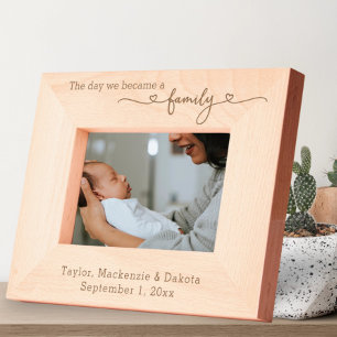 Personalized The Day We Became a Family Typography Engraved Frames