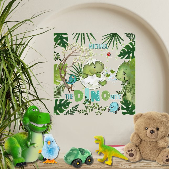 Personalized 'The Dino-Mite' Nursery Wall Decal (Personalized 'The Dino-Mite' Nursery Wall Decal)