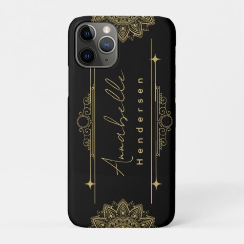 personalized The Elegante Gold  Black iPhone 11 Pro Case