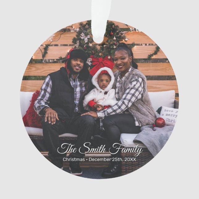 Personalized The Family Photo Christmas Ornament (Front)