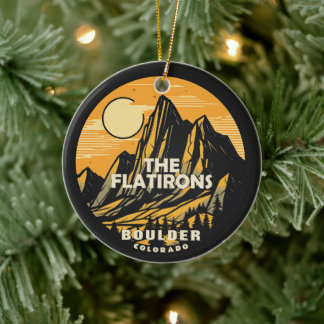 Personalized The Flatirons, Boulder, Colorado Ceramic Ornament
