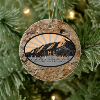 Personalized The Flatirons, Boulder Colorado Ceramic Ornament