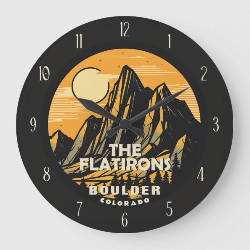 Personalized The Flatirons Boulder Colorado Large Clock