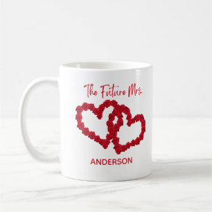 Personalized The Future Mrs. Engagement Gift Roses Coffee Mug