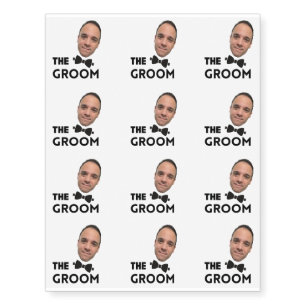 Personalized The Groom Photo Custom Wedding Party Temporary Tattoos