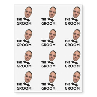 Personalized The Groom Photo Custom Wedding Party Temporary Tattoos