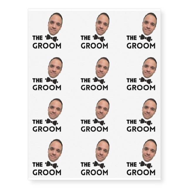 Personalized The Groom Photo Custom Wedding Party  Temporary Tattoos (Front)