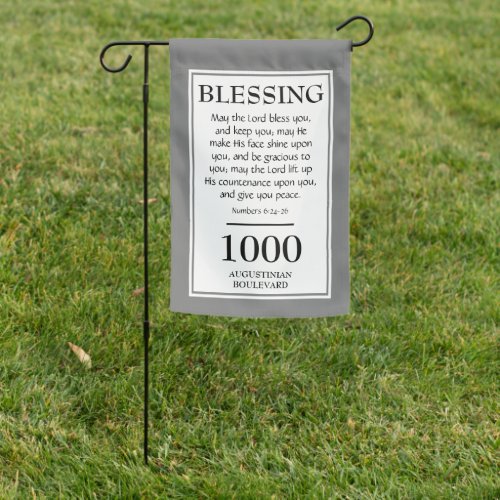 Personalized  THE LORD BLESS YOU  Address Gray Garden Flag
