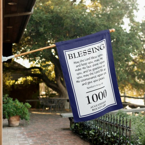 Personalized  THE LORD BLESS YOU  Address House Flag