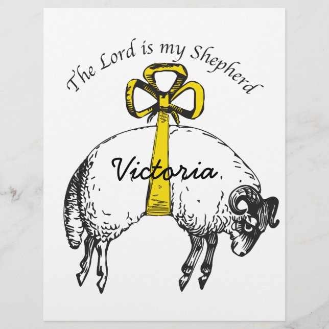 Personalized The LORD is my shepherd Psalm 23 (Front)