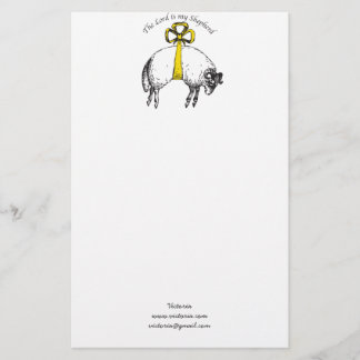 Personalized The LORD is my shepherd Psalm 23 Stationery
