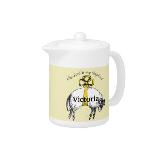 Personalized The LORD is my shepherd Psalm 23 Teapot