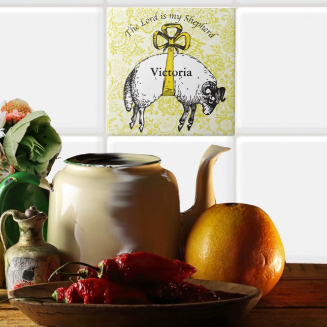 Personalized The LORD is my shepherd Psalm 23 Tile (Creator Uploaded)