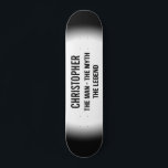 Personalized The Man Black White Urban Monogram Skateboard<br><div class="desc">Let everyone know who the man of the street,  man can or office is with this epic urban deck. Personalized with name and typographic style quote "The Man - The Myth - The Legend. Urban style street art in classic black and white colors.</div>