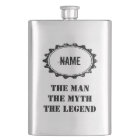 Personalized the man myth legend steel flask