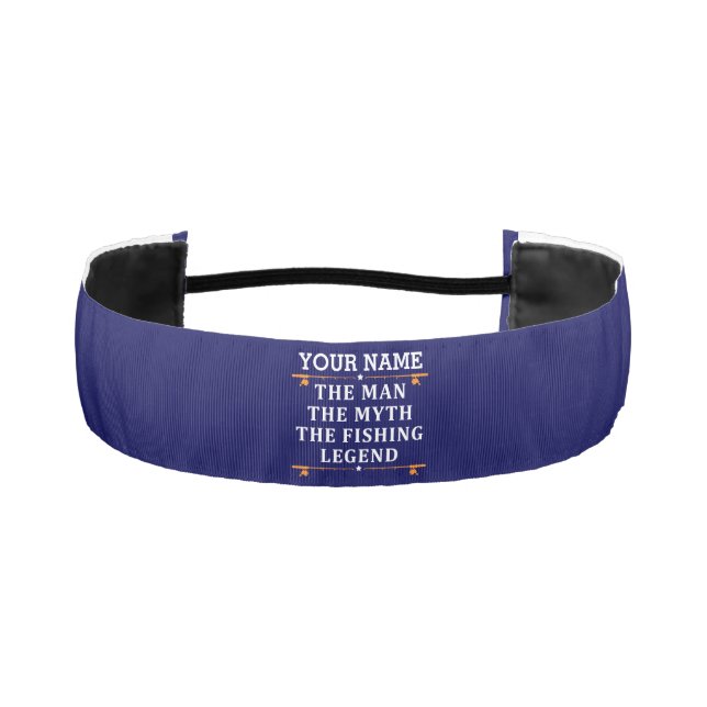 Personalized The Man The Myth The Fishing Legend Athletic Headband (Front)