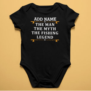 Personalized The Man The Myth The Fishing Legend B Baby Bodysuit