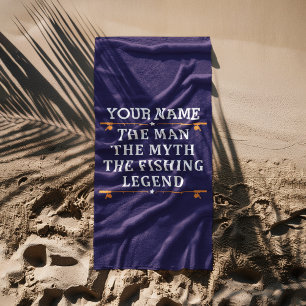 Personalized The Man The Myth The Fishing Legend Beach Towel