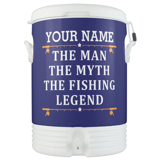 Personalized The Man The Myth The Fishing Legend Beverage Cooler (Front)