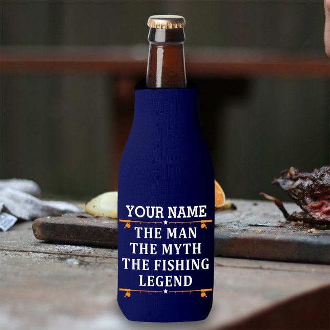 Personalized The Man The Myth The Fishing Legend Bottle Cooler (Creator Uploaded)