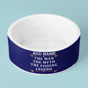 Personalized The Man The Myth The Fishing Legend Bowl