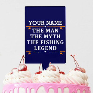 Personalized The Man The Myth The Fishing Legend Cake Topper