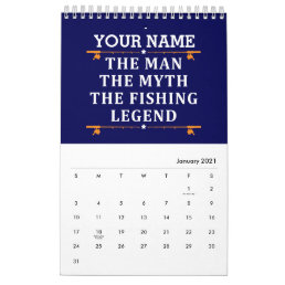 Personalized The Man The Myth The Fishing Legend Calendar