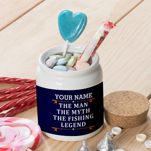 Personalized The Man The Myth The Fishing Legend Candy Jar (Creator Uploaded)