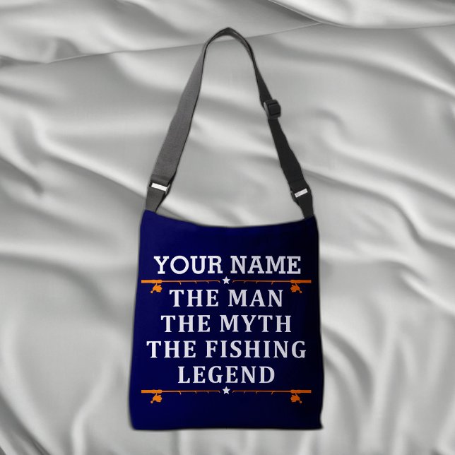 Personalized The Man The Myth The Fishing Legend Crossbody Bag (Creator Uploaded)