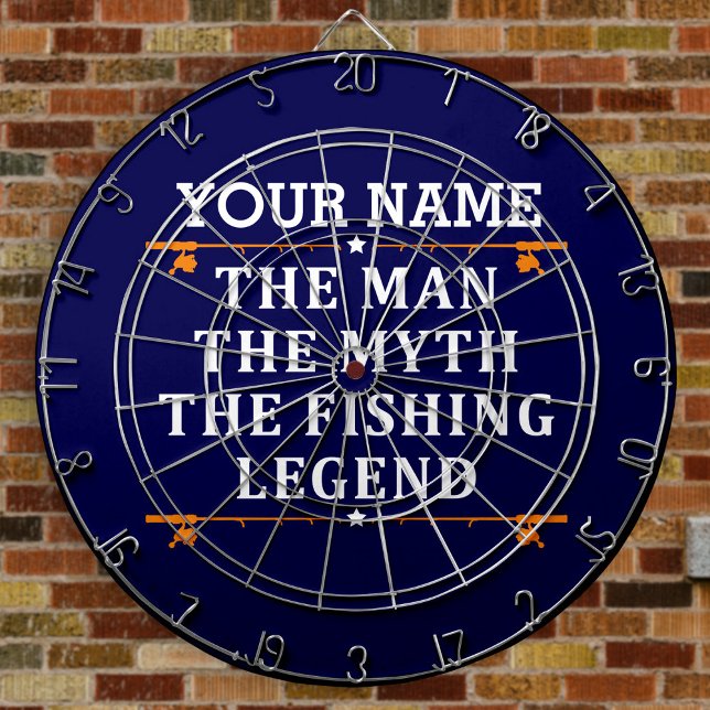 Personalized The Man The Myth The Fishing Legend Dart Board (Creator Uploaded)