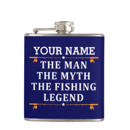 Personalized The Man The Myth The Fishing Legend Flask