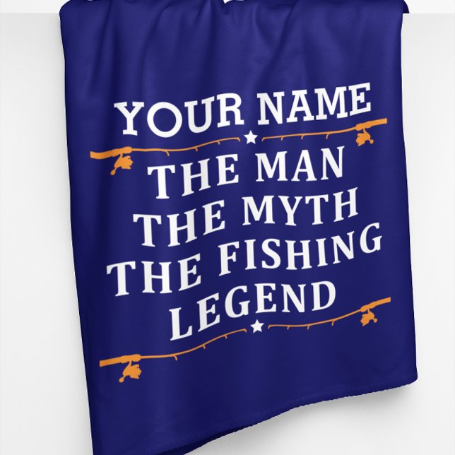Personalized The Man The Myth The Fishing Legend Fleece Blanket (Creator Uploaded)