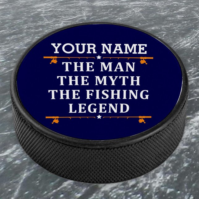 Personalized The Man The Myth The Fishing Legend Hockey Puck (Creator Uploaded)