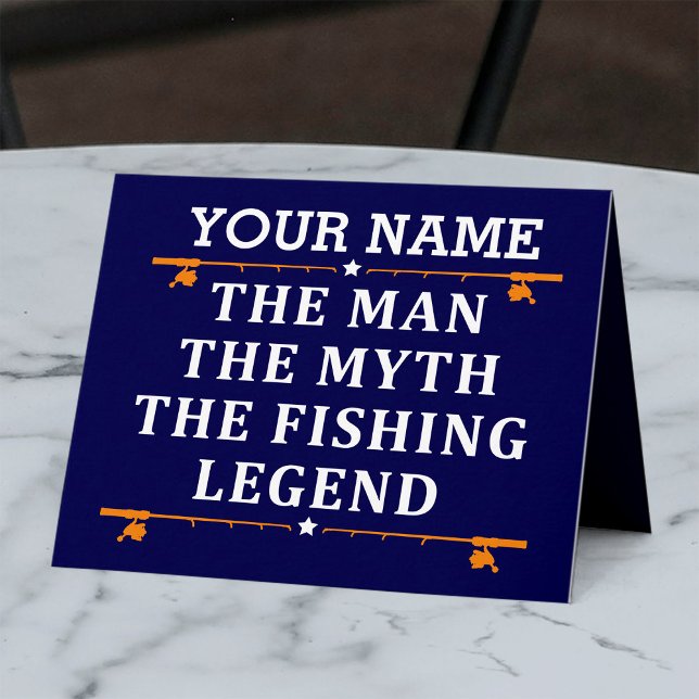 Personalized The Man The Myth The Fishing Legend Holiday Card (Creator Uploaded)