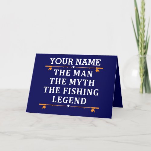 Personalized The Man The Myth The Fishing Legend Holiday Card