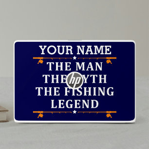 Personalized The Man The Myth The Fishing Legend HP Laptop Skin