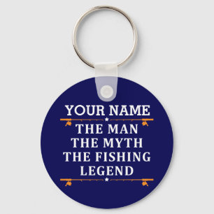 Personalized The Man The Myth The Fishing Legend Keychain