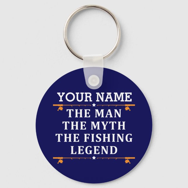Personalized The Man The Myth The Fishing Legend Keychain (Front)