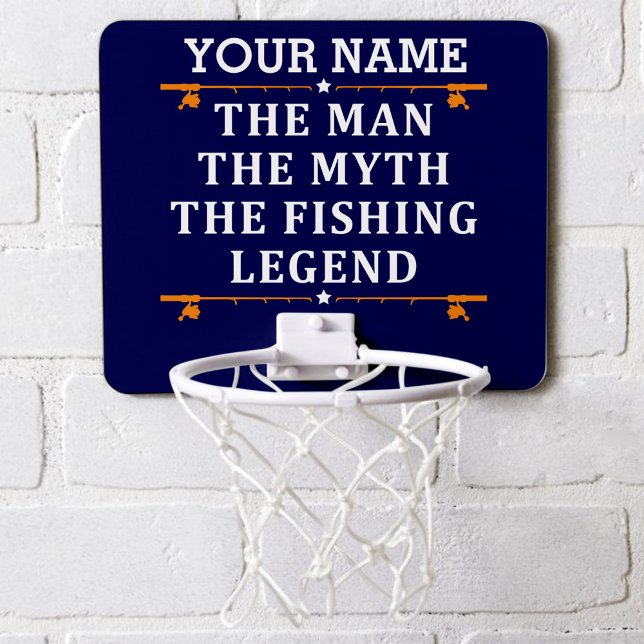 Personalized The Man The Myth The Fishing Legend Mini Basketball Hoop (Creator Uploaded)