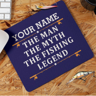 Personalized The Man The Myth The Fishing Legend Mouse Pad